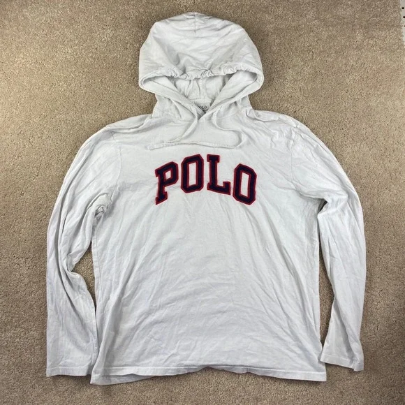Polo Ralph Lauren White Hoodie Long Sleeve 