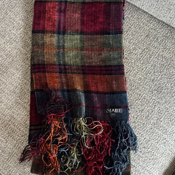 Searle Vibrant Plaid scarf - Gently Used - 6’ long - 10” wide
