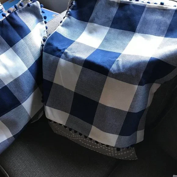 Two brand new pillow case covers with invisible zipper and small bauble edging