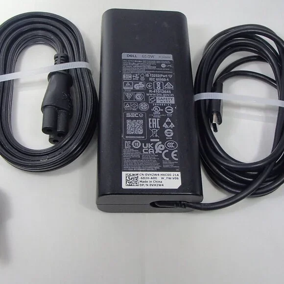 Dell Latitude Laptop Charger 65W Type C USB C AC Adapter Power Cord