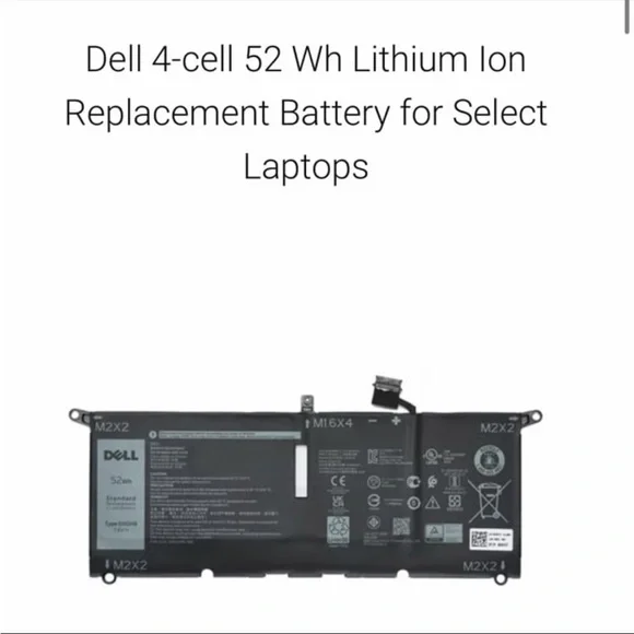 Dell 4-cell 52 Wh Lithium lon Replacement Battery for Select Laptops