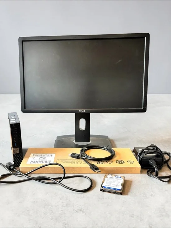 Dell Full computer set up w/ monitor, NIB keyboard + 2nd hard drive + all wires