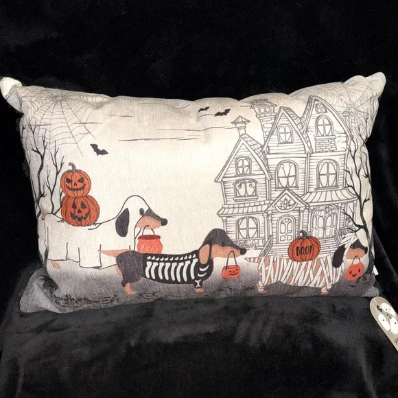 Dachshund Dog Decorative Halloween Pillow
