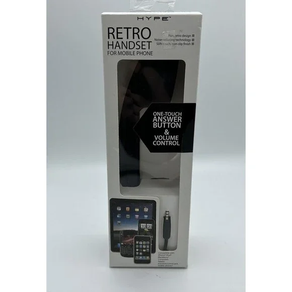 Hype Retro Handheld Handset for Mobile Phone One Touch Answer HY 705‎ BLK Black