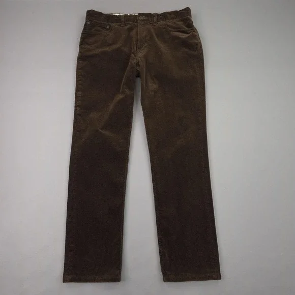 Polo Ralph Lauren Corduroy Chino Pants Mens 34x30 Brown 5 Pocket Stretch