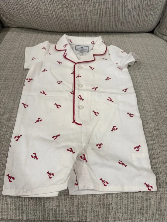 Petite Plume Baby twill summer Boy Romper Size 3-6 months