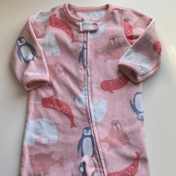 🏷️Fleece Footie Penguin Pajama