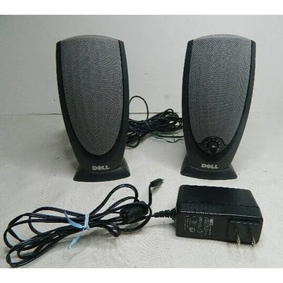 Dell Multimedia Computer Speakers A215 w/ AC Adapter Black Tested & Works