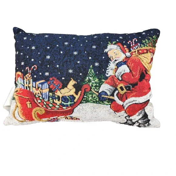 Christmas Tapestry Throw Pillow 16
