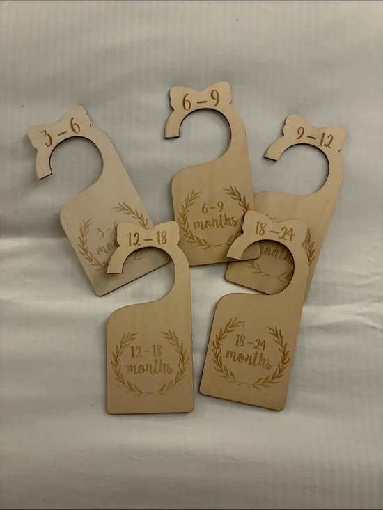 Wooden Baby Closet Dividers - Months Set