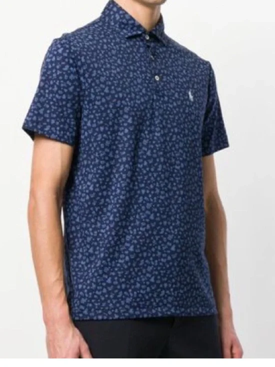 Polo Ralph Lauren Blue Floral Polo Shirt - Large L