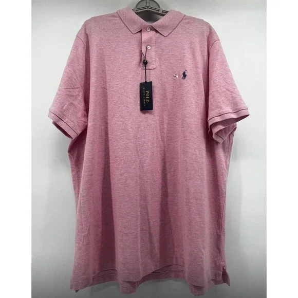 Polo Ralph Lauren Polo Mens XXL Polo Shirt Short Sleeve Pink 100% Cotton‎
