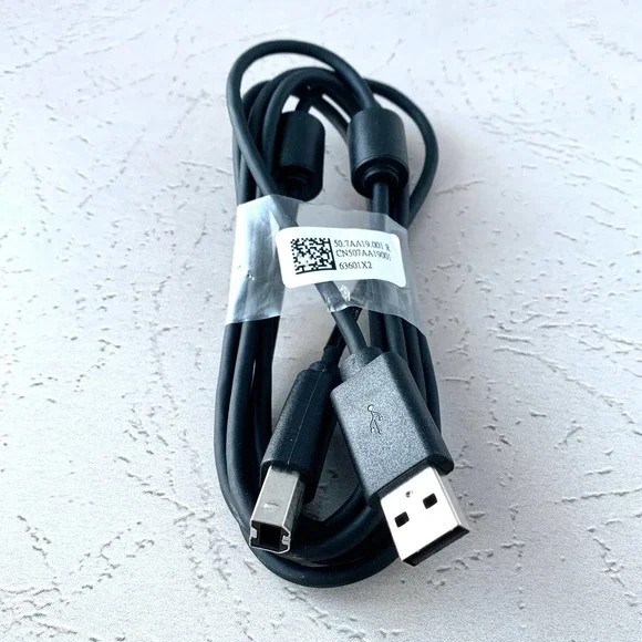 Original Dell Printer USB cable USB 2.0 A-B Male 1.5M Black with Magnet Ring