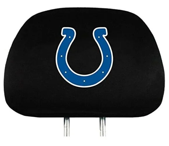 Indianapolis Colts Car Headrest Cover - Black with Blue Logo