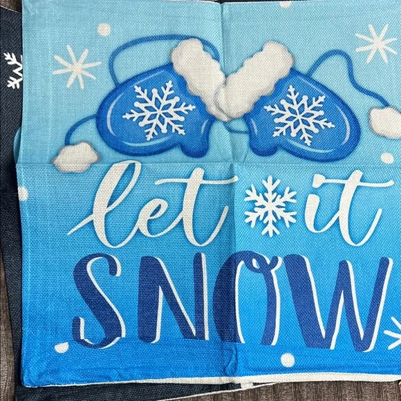 Winter Holiday Let It Snow Decorative Pillowcase 15x15