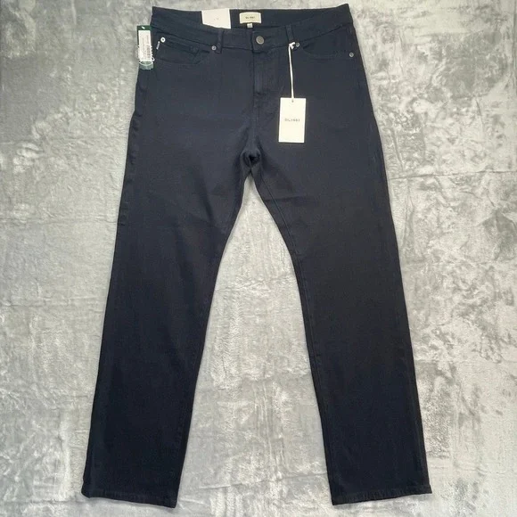 DL1961 Avery Relaxed Straight Pants Mens 35x32 Navy Blue Twill Stretch