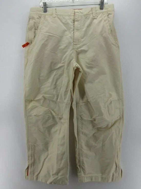 VINTAGE Gap Pants 34X27 Cream Tech Chino Y2K Ankle Zip Utility Hiking*