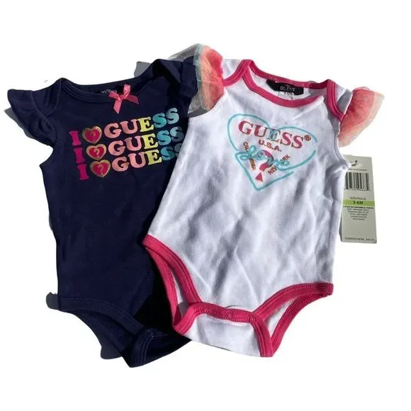 GUESS 2 piece bundle of onesies size 3-6 months NWT