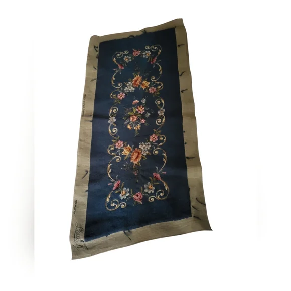 Antique 1921 French Needlepoint Tapestry - Louis XV Floral Design.