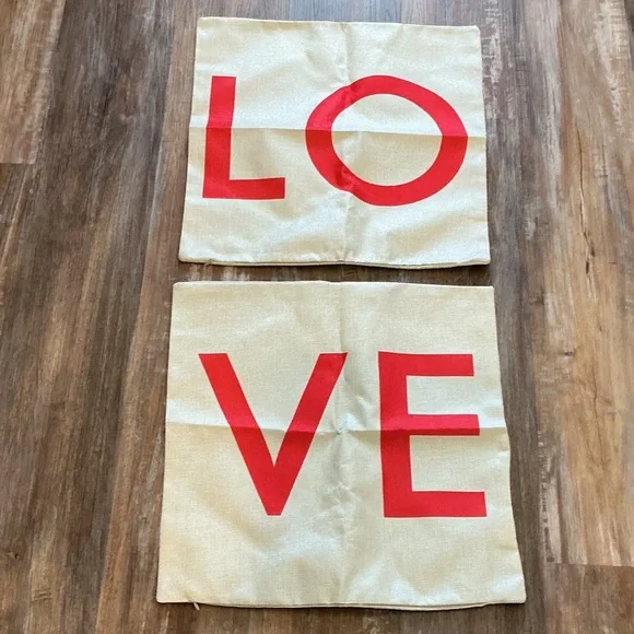 Red LOVE Holiday Pillows