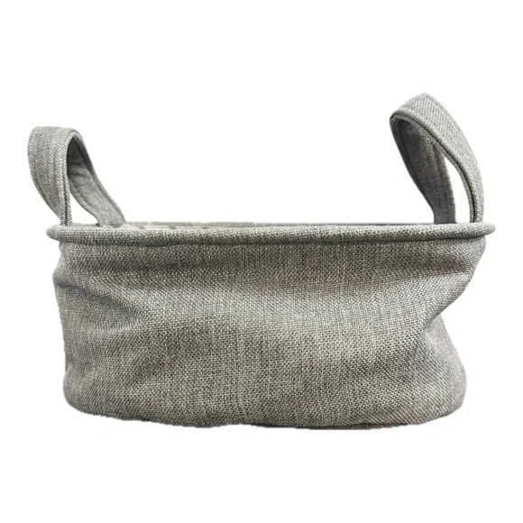 TM Designs Gray Fabric Wire-Rimmed Basket