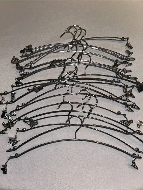 19 Silver Stainless Steel Decorative Hangers for Bras OR Lingerie EUC