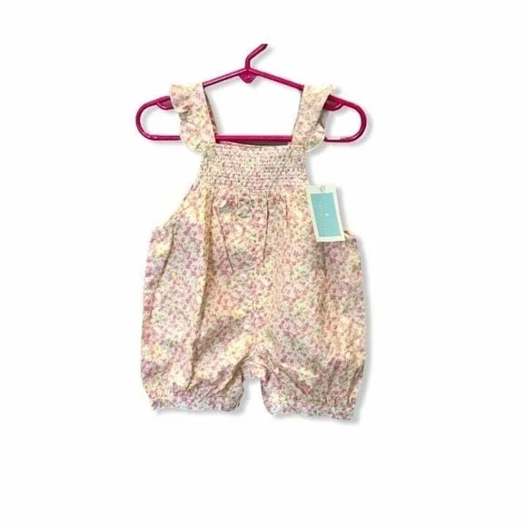 6 Mo New Agabang Sunsuit Flowers Infant Infants Baby Girl‎ Romper Smocking Girls