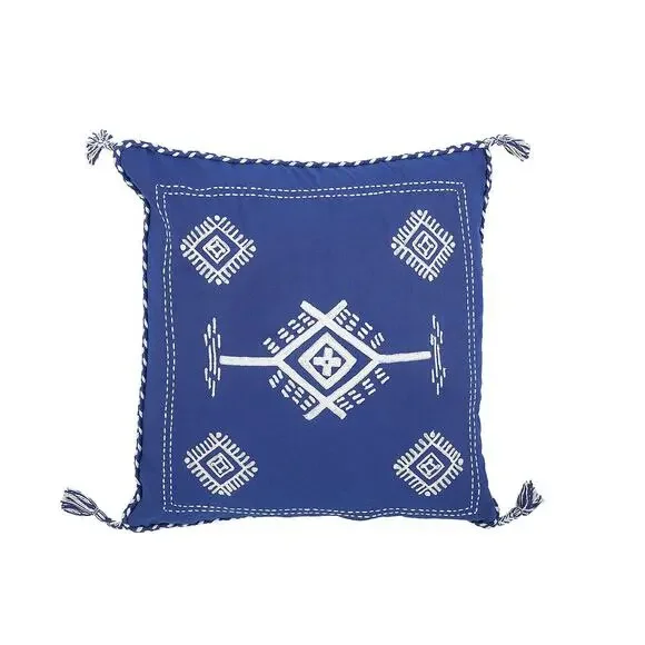 Divine Home Aegean 01 Indoor/Outdoor Accent Throw Pillow, Navy/White 17