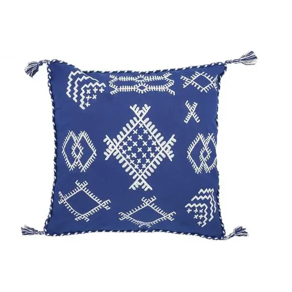 Divine Home Aegean 02 Indoor/Outdoor Accent Throw Pillow, Navy/White 17