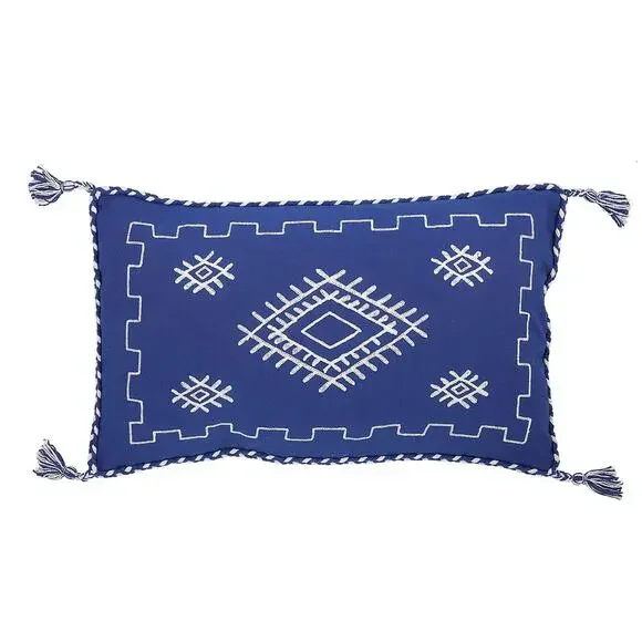 Divine Home Aegean 03 Indoor/Outdoor Reversible Throw Pillow, Navy 12