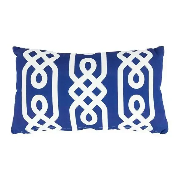 Divine Home Aegean 05 Indoor/Outdoor Accent Throw Pillow, Navy/White 12