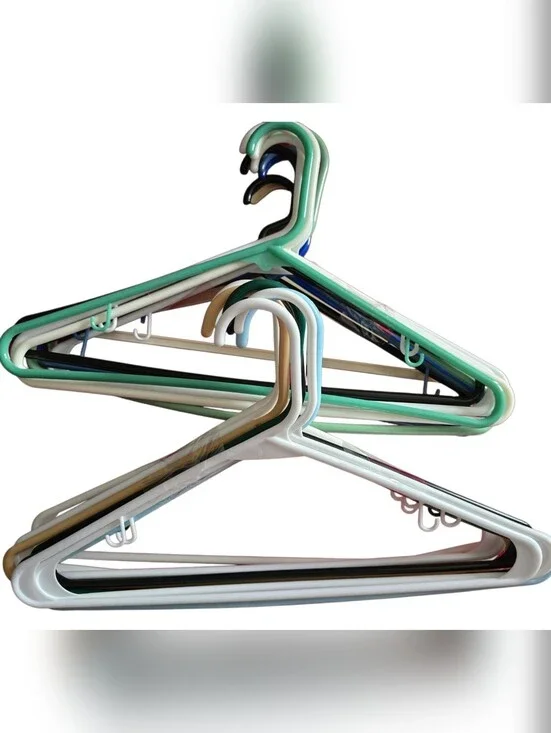 Plastic Adult Hangers Assorted Colors Lot of 20 White Black Closet Organization