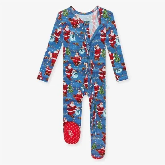Posh Peanut NWT Santa Clause Footie Zippered One Piece 3-6 months
