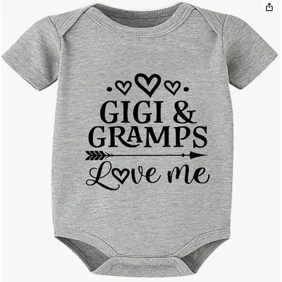 Gigi & Gramps Love Me Baby Bodysuit ‎ 0-3M Newborn Short Sleeve