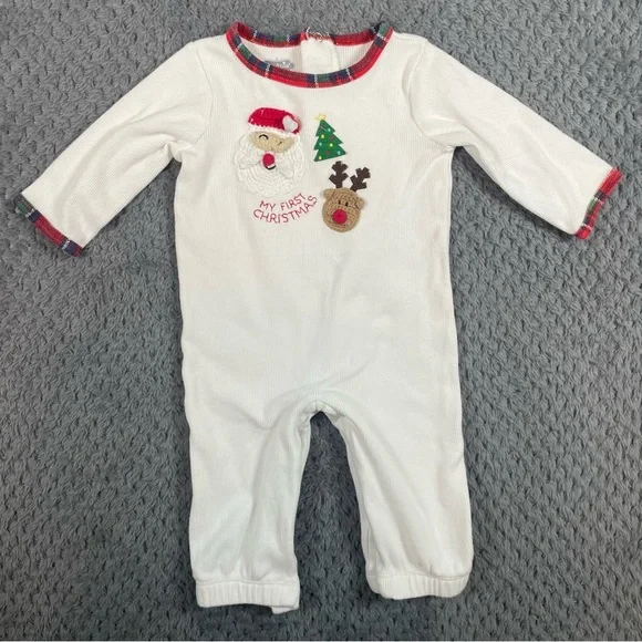 Mudpie Baby Outfit My First Christmas One Piece 0-3‎ Months Holiday