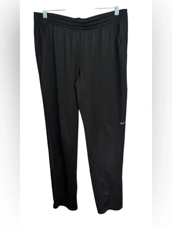 Nike Dri Fit Men's Stretch Woven Pants Black Back zippers Leg medium