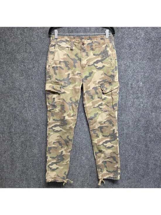 American Eagle Pants Mens 30x28 (Tag 30x32) Camo Slim Lived in Cargo Distressed