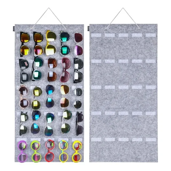 Gray Hanging Sunglasses Organizer