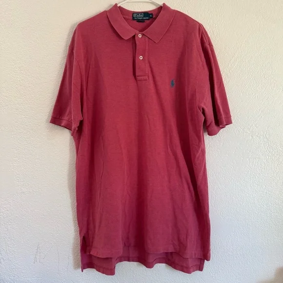 Polo Ralph Lauren Men’s XL Short Sleeve Polo Red Blue Pony Logo Preppy