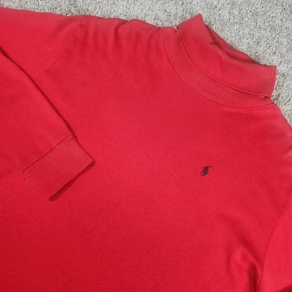 Vtg Polo Ralph Lauren Sweater Mens Large Red Turtleneck Preppy Shirt Luxury READ