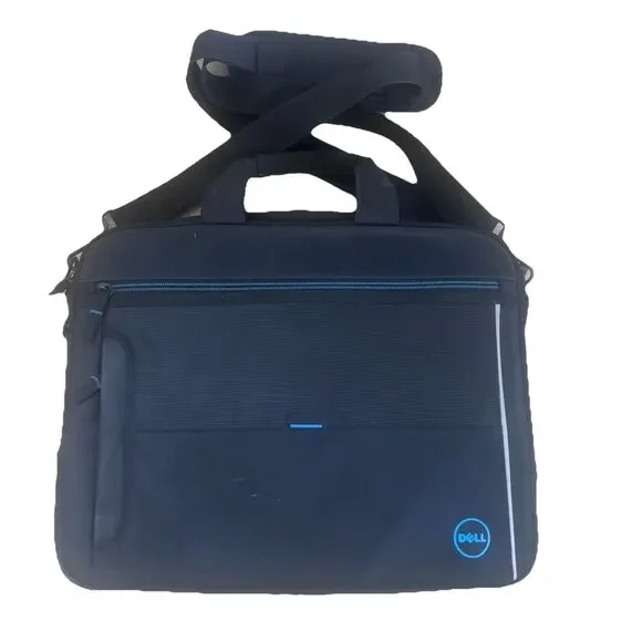 Dell Professional Laptop Briefcase Messenger Bag Black Blue 15