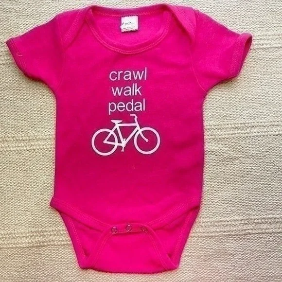Hot Pink Onesie/Creeper, Handmade Crawl Walk‎ Pedal, Size 3-6 months