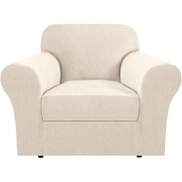 Gray 2 Piece Chair Cover Chair Slipcover for Living Room Stretch Armchair Cover