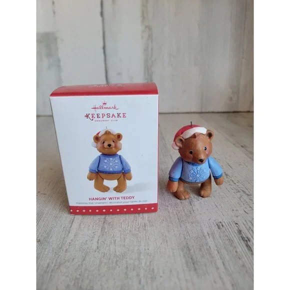 Hallmark hanging with Teddy ornaments Xmas