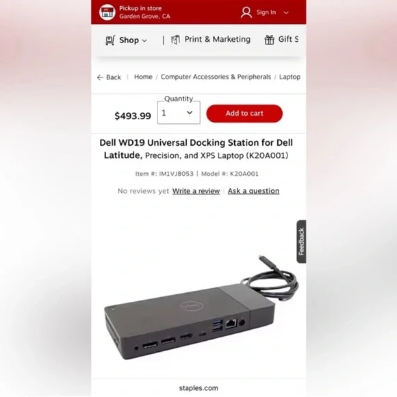 Dell wd19 docking station k20a001