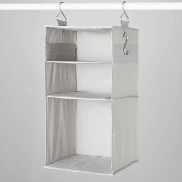 NWT Made By Design Gray Hanging Closet Organizer with Hooks