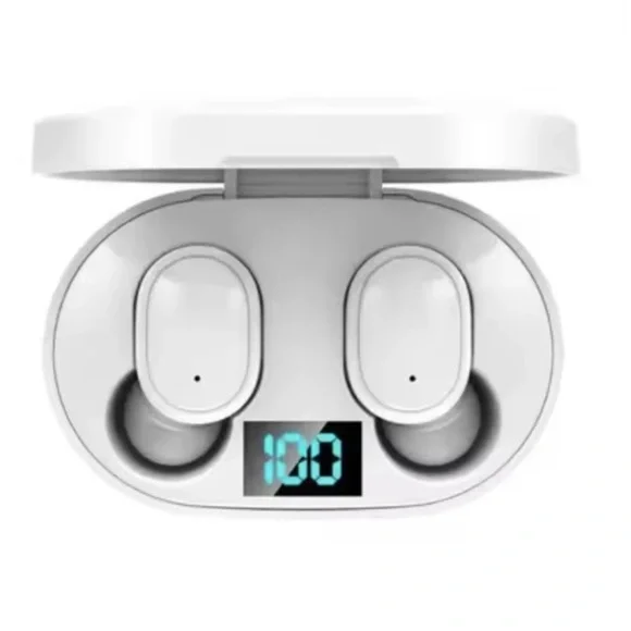 White Wireless Earbuds with Charging Case