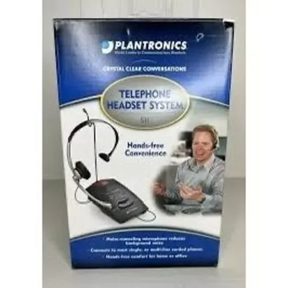 Plantronics S11 Telephone Over The Head Headset System Black New In Box 65148 11