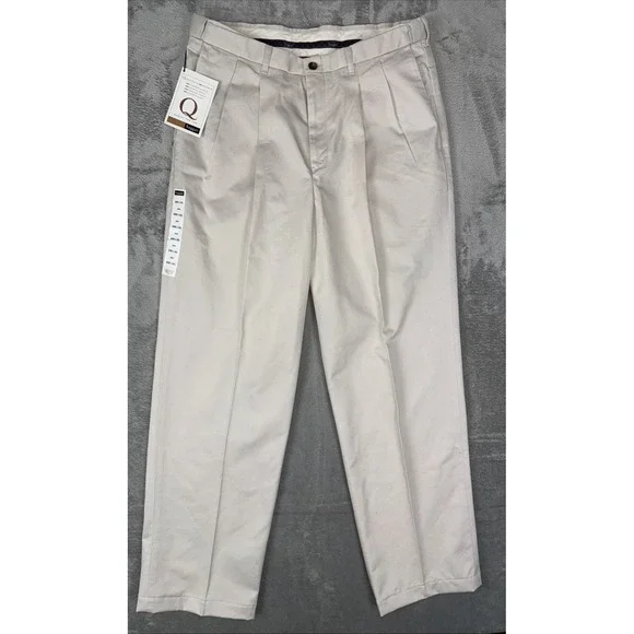 Haggar Mens‎ Dress Pants Classic Fit Khaki Work to Weekend No Iron 34x34 NWT