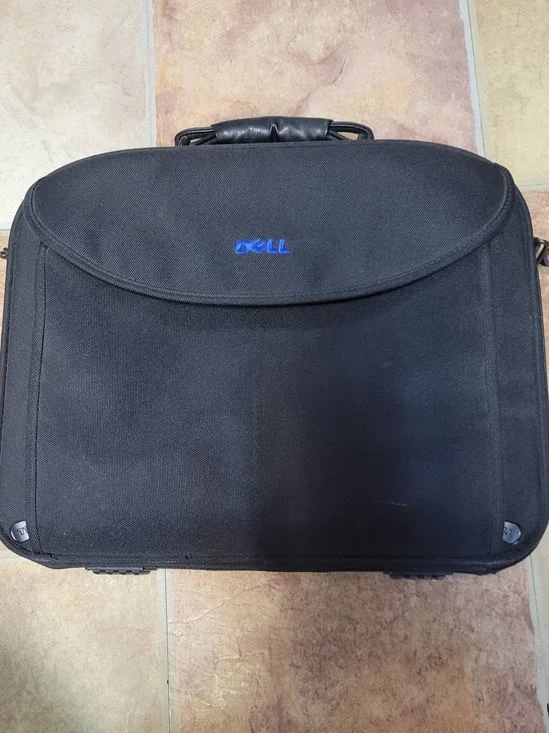 Dell Black Laptop Briefcase with Blue Logo Accent